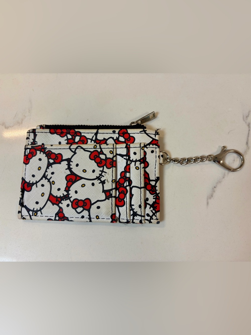 Official Hello Kitty Zip Card Wallet with Keychain Clip